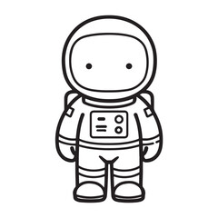 Astronaut Line Art Vector, Vector Astronaut Man Outline, Astronaut Man Vector Illustration, Line Drawing of Astronaut.