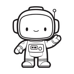 Astronaut Line Art Vector, Vector Astronaut Man Outline, Astronaut Man Vector Illustration, Line Drawing of Astronaut.