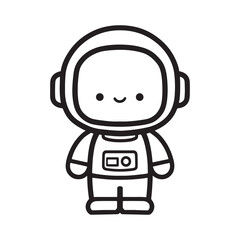 Astronaut Line Art Vector, Vector Astronaut Man Outline, Astronaut Man Vector Illustration, Line Drawing of Astronaut.