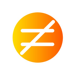 Obraz premium not equal to gradient icon