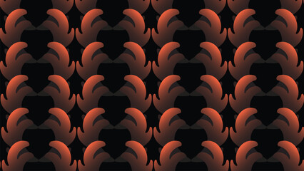 Seamless black and white pattern with birds, geometric shapes, and a vintage steel texture for a decorative wallpaper design