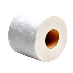 A roll of white toilet paper on transparent background soft tissue hygiene clean bathroom supply