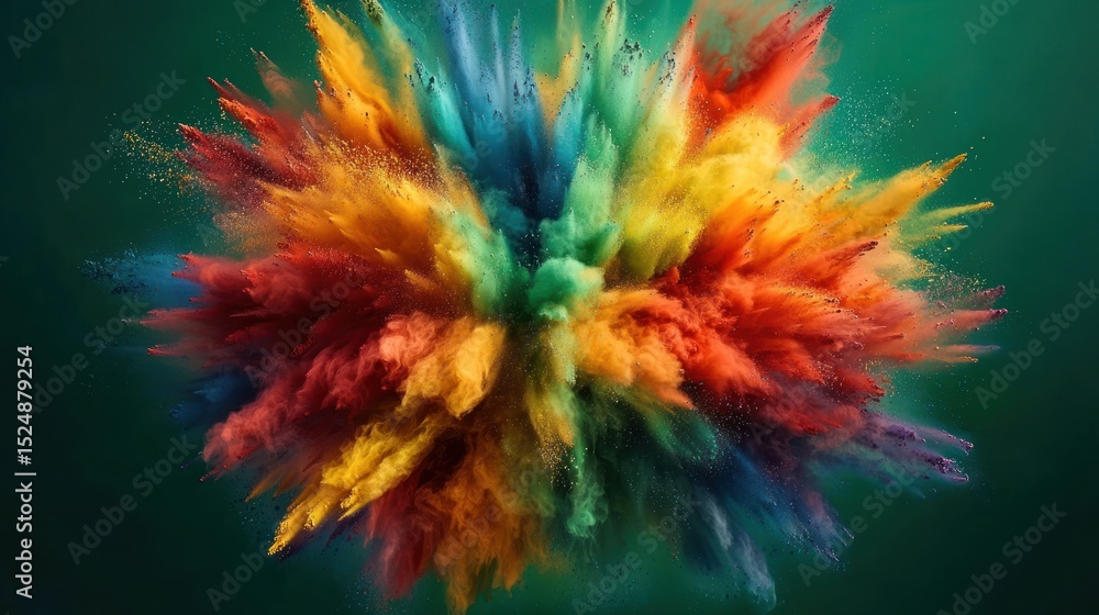 Poster explosion of vibrant colors, creating a dynamic and visually stunning effect