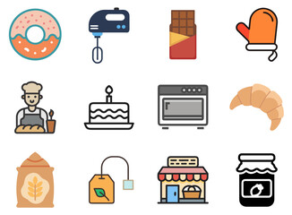 Bakery Lineal Color Icon Set Vol. 1