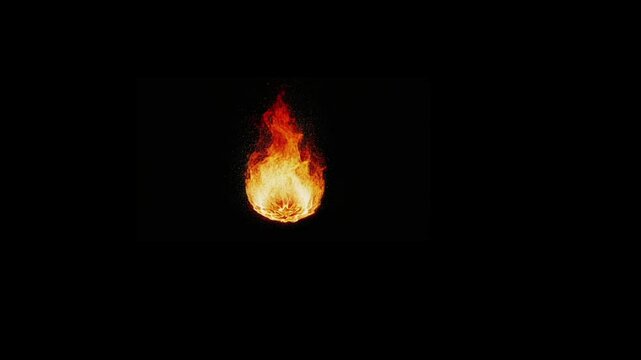 赤い火の玉・鬼火・人魂　左から右へ移動して消失（黒背景・ループ・合成素材向け）｜Red Fireball, Will-o'-the-Wisp, Spirit Flame (Black Background, Moving Left to Right and Disappearing, Compositing Footage, 10 sec seamless loop)