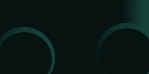 Dark green background with overlapping circular shapes. The background is smooth and gradient, featuring green and black tones. Minimal abstract circles vector gradient background.