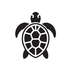 Fototapeta premium Turtle silhouette black and white vector icon