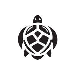 Obraz premium Turtle silhouette black and white vector icon