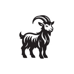 Goat silhouette black and white vector icon