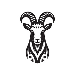 Goat silhouette black and white vector icon