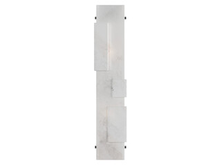 Lastra Alabaster Sconce , blackened brass with alabaster , Elegant Lighting Fixture Against white...