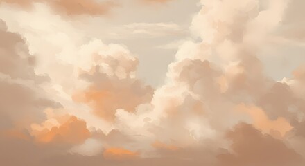 Neutral abstract cloudscape featuring soft hues and gentle texture in the sky