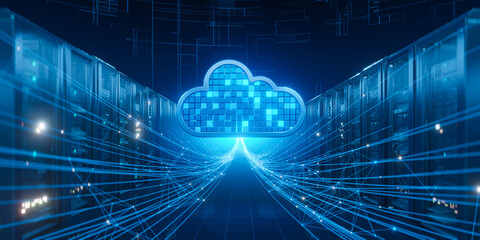 Cloud Computing Data Center with Digital Network Connections