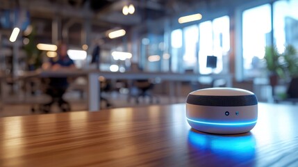 Obraz premium Smart Speaker in Modern Office
