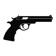 silhouette pistol on white background