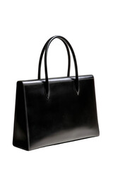Sleek black leather tote bag