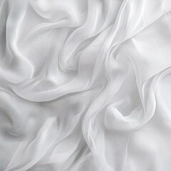 Obraz premium Draped white fabric with soft folds and subtle texture