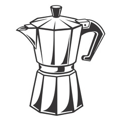 silhouette kettle on white background 