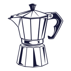 silhouette kettle on white background 