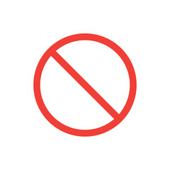 Red cross line ban stop and prohibit sign symbol by illustration and EPS file concept.