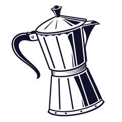 silhouette kettle on white background 