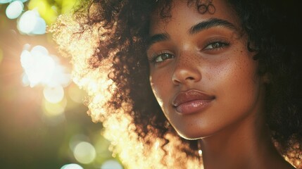 A close-up of glowing, natural beauty