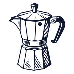 silhouette kettle on white background 