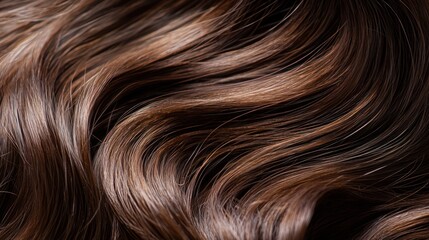 Naklejka premium A close-up of silky brunette strands