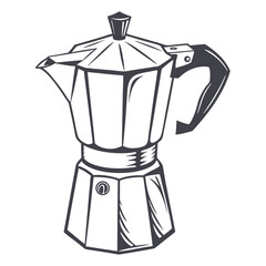 silhouette kettle on white background 