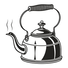 silhouette kettle on white background 