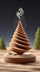 Scent-based therapy using natural essential oils and botanicals, A creative representation of a dessert in a natural setting. Designed for holistic wellness with scent-based therapy practices