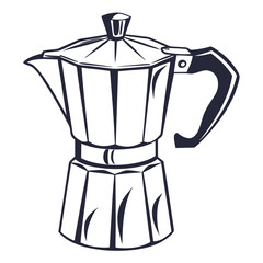 silhouette kettle on white background 