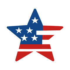 American Flag Star Icon &ndash; USA Patriot Symbol Vector Illustration