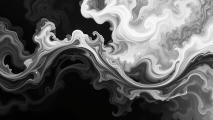 Fototapeta premium Abstract Black and White Smoke Art