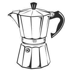 silhouette kettle on white background 