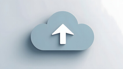 Cloud Upload Icon: Modern digital concept for data transfer, online storage, and seamless connectivity