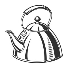 silhouette kettle on white background 
