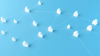 Networking Concept Interconnected White Figures Representing Collaboration and Connection