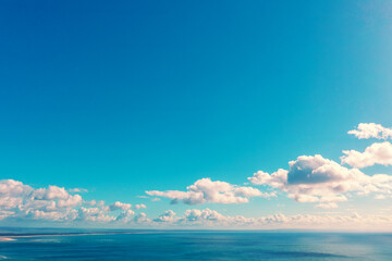 Obraz premium Beautiful day sky over the sea. Seascape at daylight