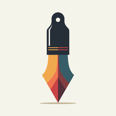 Fototapeta premium Colorful fountain pen nib with geometric design on a light background 
