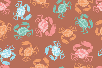 seamless crab pattern for background, fabric, wrapping, etc.