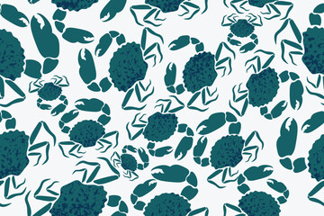 seamless crab pattern for background, fabric, wrapping, etc.