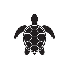 Obraz premium Simple Black Sea Turtle Silhouette vector 