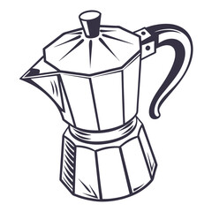 silhouette kettle on white background 