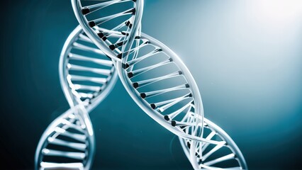 DNA Double Helix Model on Transparent Background
