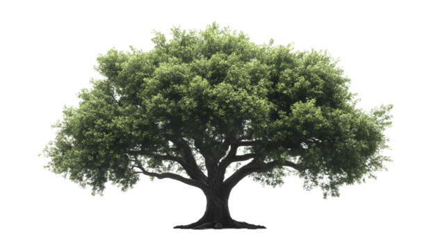 a tree in high definition is isolated against a white background