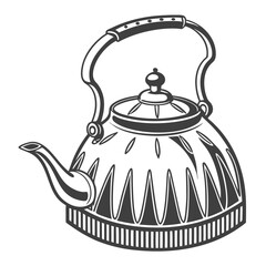 silhouette kettle on white background 