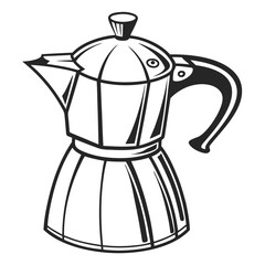 silhouette kettle on white background 