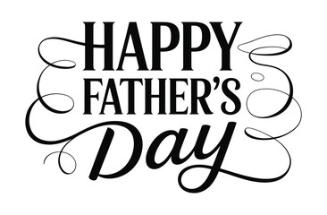 Fototapeta premium Black handwritten happy father’s day