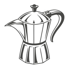 silhouette kettle on white background 